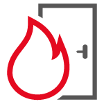 Die Grafik zeigt ein Symbol einer Brandschutztür