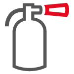 Die Grafik zeigt ein Symbol für einen Feuerlöscher