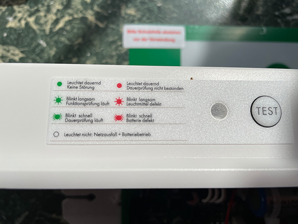 Funktionszustand Einzelbatterieleuchte