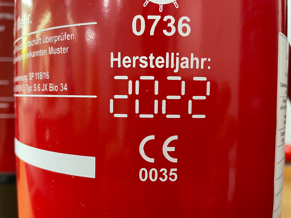 Herstellungsjahr Feuerlöscher