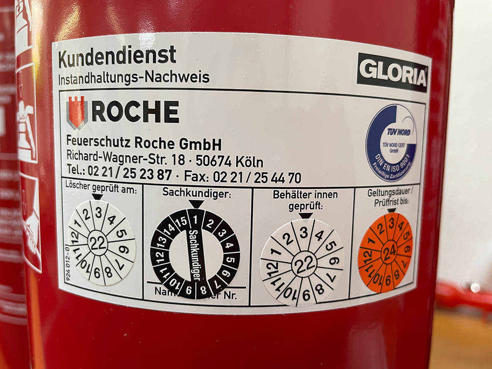 Prüfsiegel Feuerlöscher